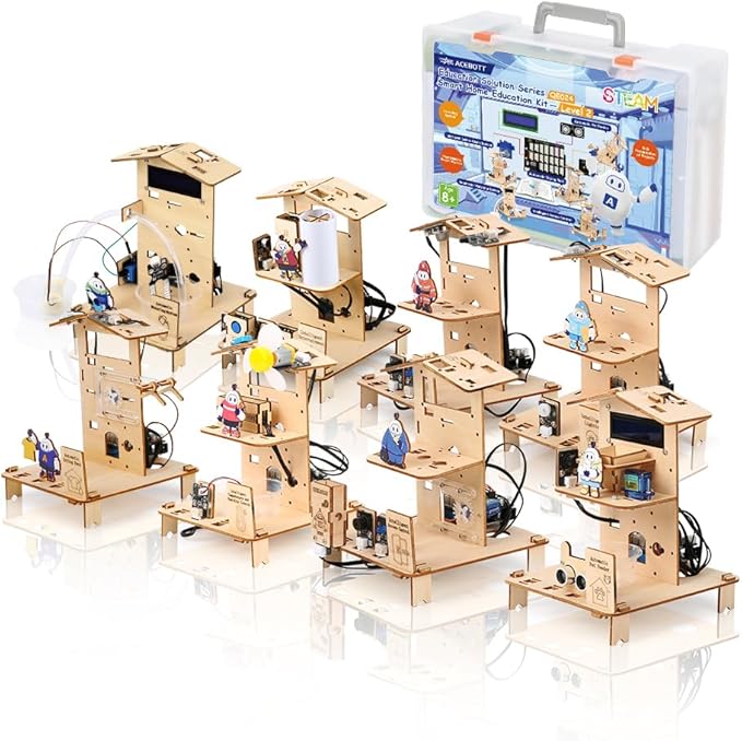 ACEBOTT 8-Piece Set ESP32 STEM Smart Home Education Kit Compatible with Arduino, STEM Robotics Science Kits for Kids Age 12+, Engineering Projects STEAM Activities Gifts 12+ Year Old Boys Crafts