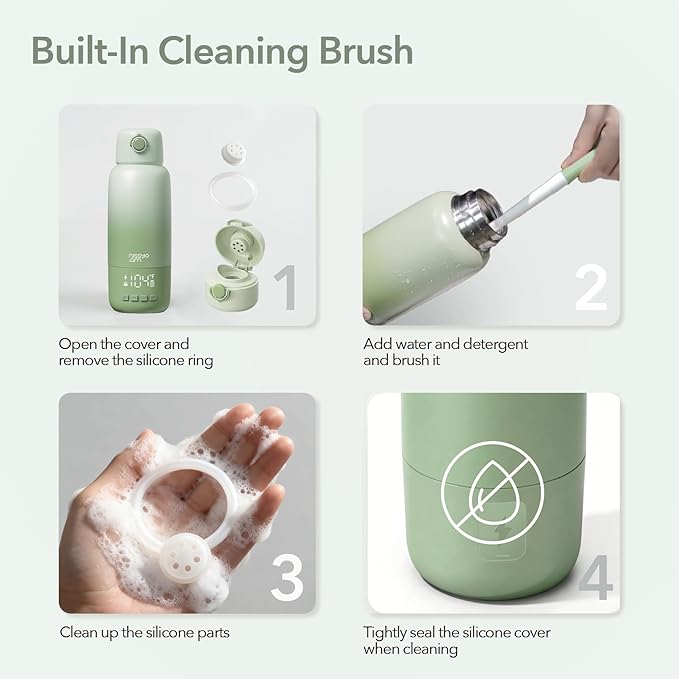 Portable Bottle Warmer for Travel, 17OZ 12000mAh Baby Bottle Warmer with 100W Fast Heating, Super Fast Charging (Full in 1.5H), Accurate Temp Control, Travel Portable Milk Warmer for BabyMilk