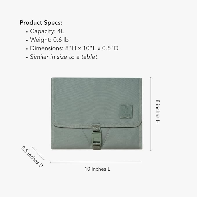 Huhu Diaper Bag Backpack + Baby Changing Wallet Bundle – Water-Resistant, Unisex Travel Kit for New Parents – Includes Free Accessories (Outdoorsy Sage)