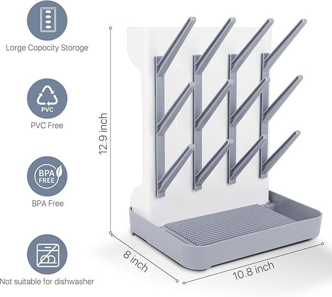 Ultimate Baby Bottle Drying Station -Space Saving Standing Drying Rack for Baby Bottles Multi-Level Vertical Holder for Maximum Airflow & Storage