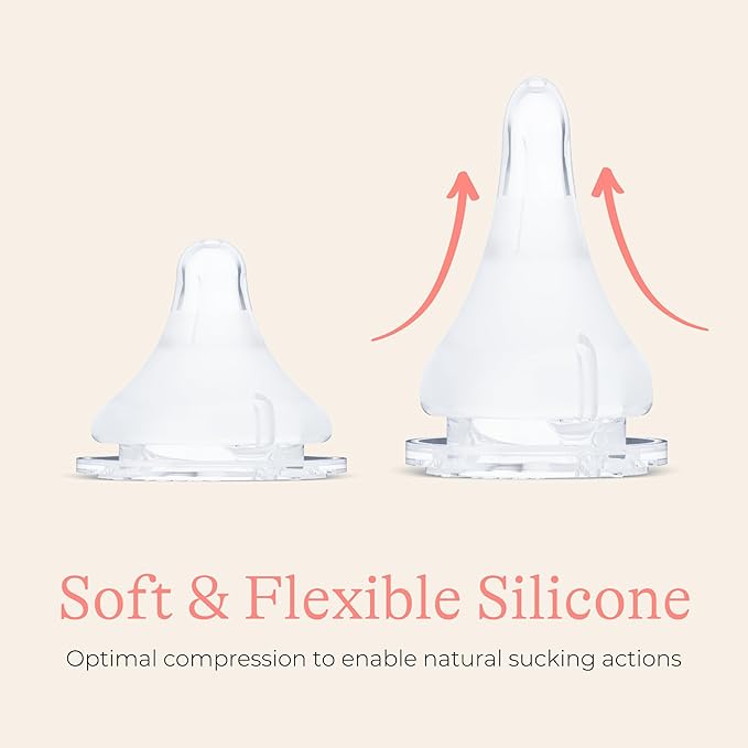 Lansinoh NaturalWave Baby Bottle Nipples, Extra Slow Flow, Size XS, 0+ Months, 4 Count – 100% Soft, Durable Silicone, Made Without BPA BPS, Anti-Colic, Supports Baby’s Developing Mouth and Teeth