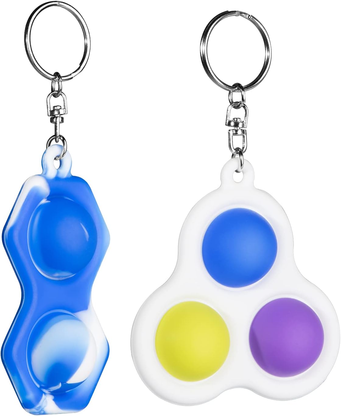 Simple Fidget Pop Toys - Portable, Calming Sensory Hand Toys for Fun & Stress Relief - Soft & Flexible Silicone Materials Keychain - Durable Poppers for Kids & Adults