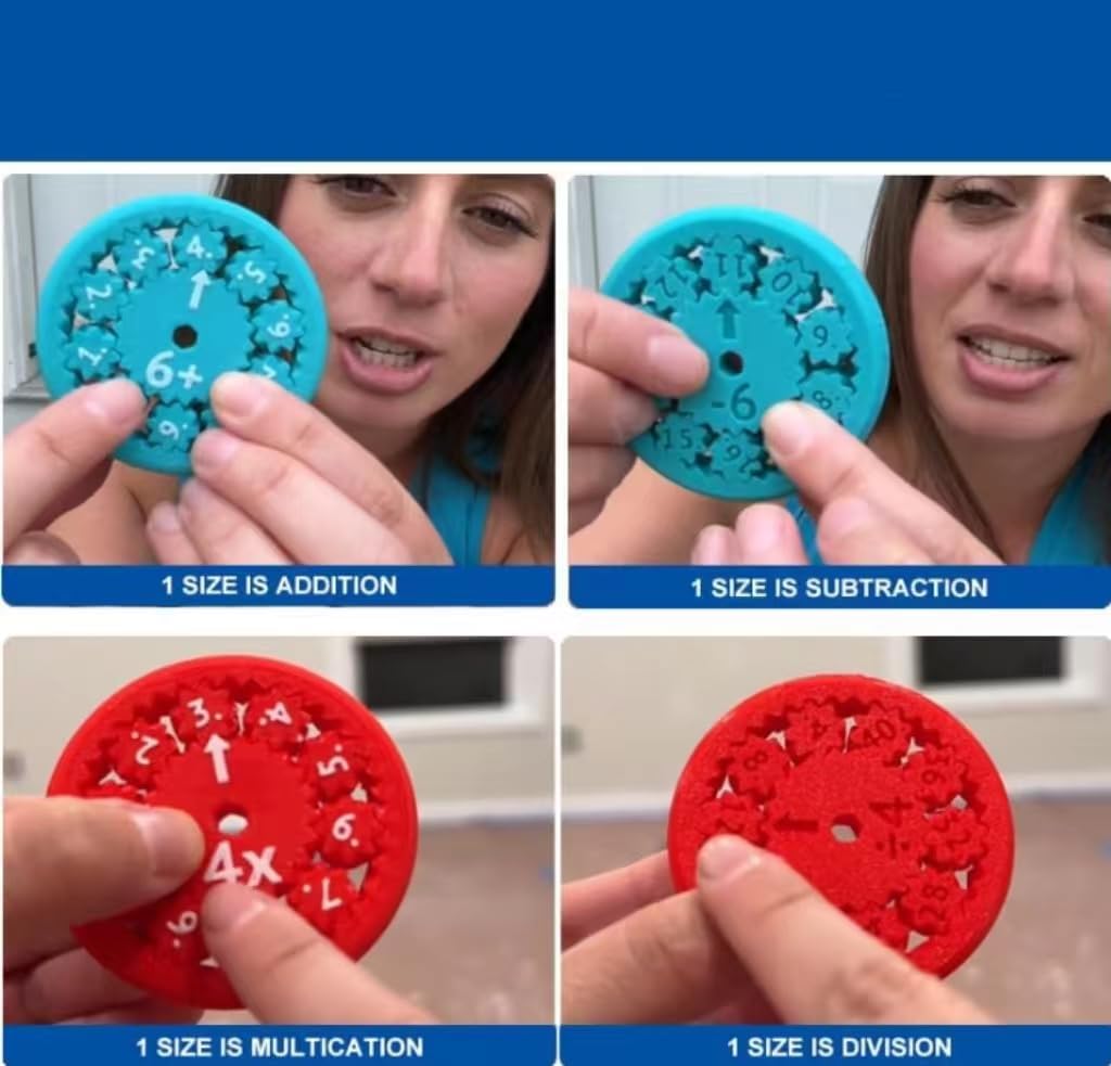 Math Fidget Spinners,Educational Math Fact Fidget Spinners, Math Fidget Toy Multiplication, Math Learning & Education Toys Game(18pcs)