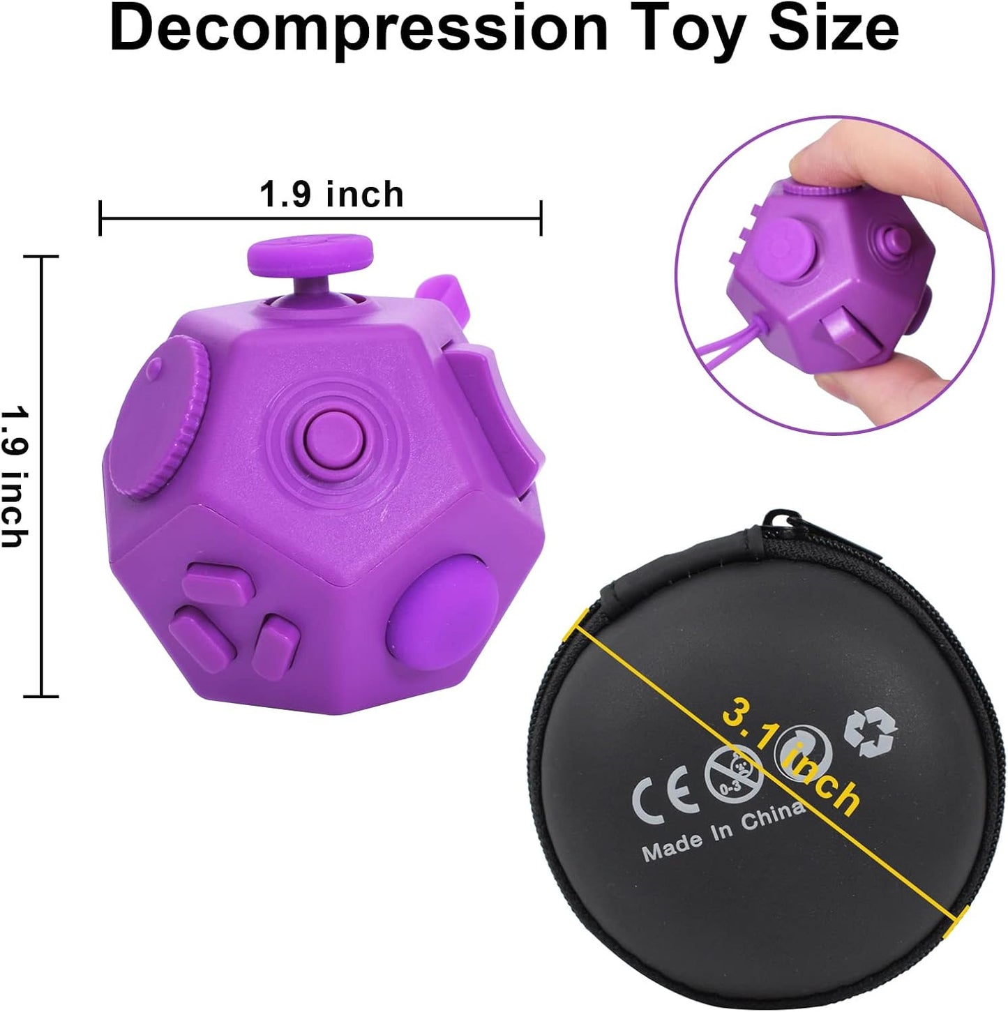 Small Fidget Toys for Kids Adults with Anxiety ADHD Autism and Relief Stress (Purple)