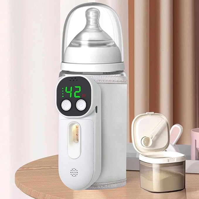 Luqeeg Bottle Warmer, Fast Infant Milk Warmer with LED Display Accurate Temp Control Defrosting Sterili Zing Temperature Sensors for Breastmilk Home Outdoor Travel All Bottles