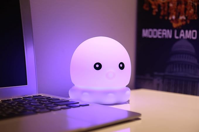 Cute Kids Night Light Night Lamp Night Lights for Kids Bedroom Toddler Baby Portable Silicone Battery Led Nightlight Nursery(Cute Octopus)