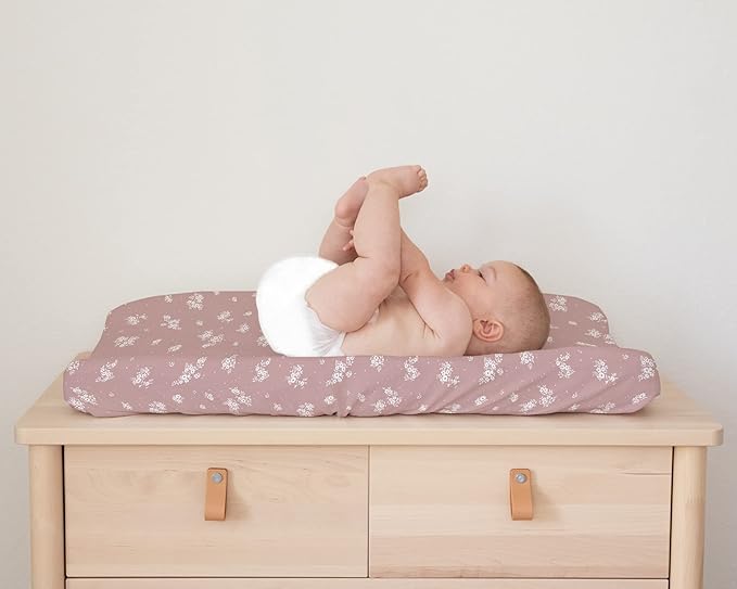 Baby Changing Pad Cover 2-Pack for Girls (Antique Rose) - Premium Fitted Sheets Baby Diaper Changing Table Cover - Buttery Soft Cotton Blend