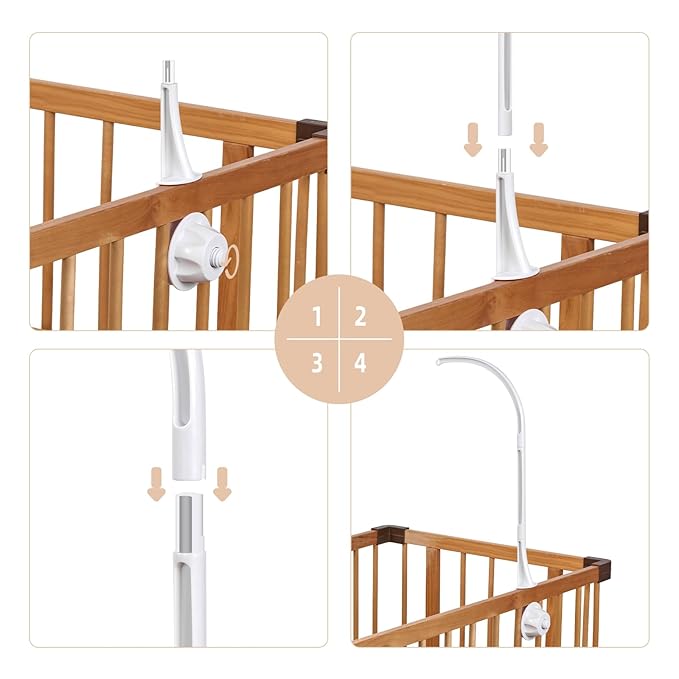 Baby Mobile Arm for Crib, Rotating Mobile Hanger, Plastic Crib Mobile Arm, Nursery Decor