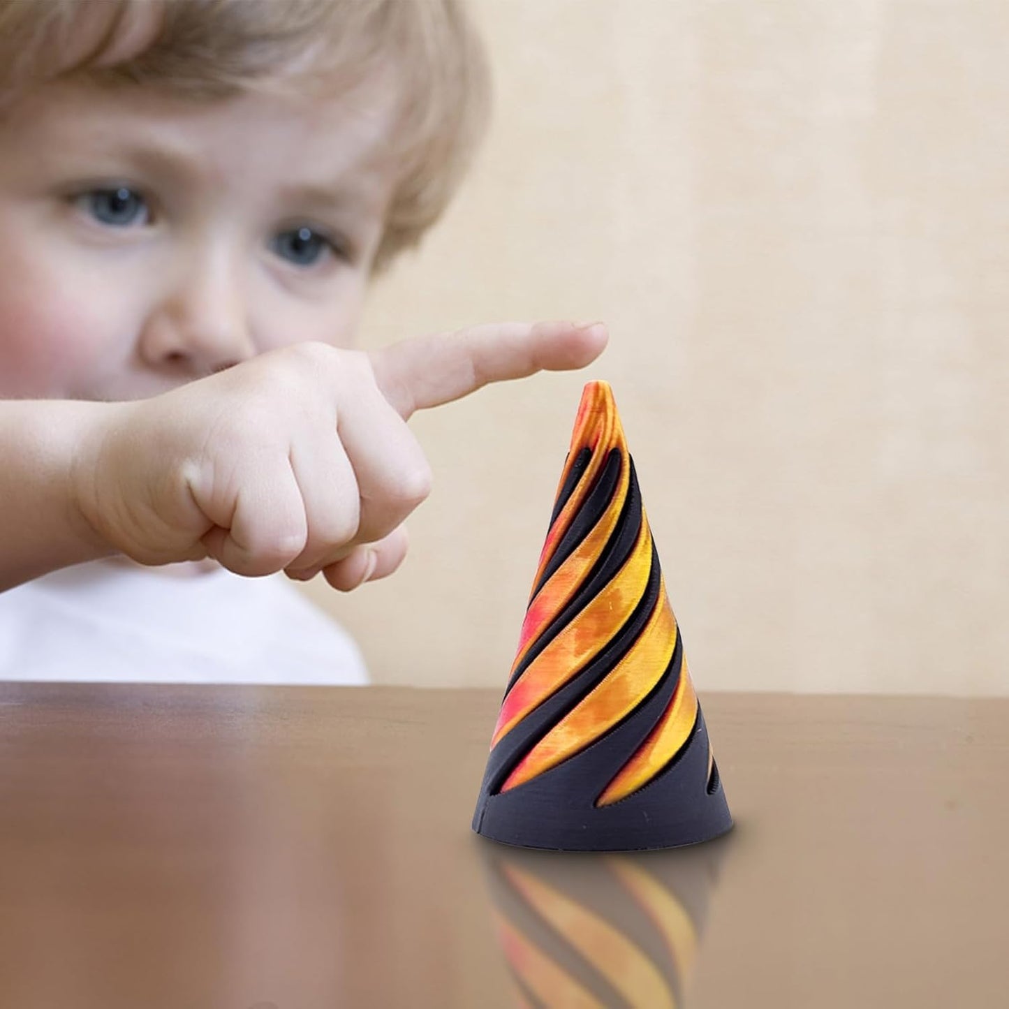 Impossible Cone Pyramid, Spiral Cone Fidget Toy, 3D Printed Spiral Fidget Toy, Impossible Pyramid Crossing Sculpture, for Stress and Anxiety Relief