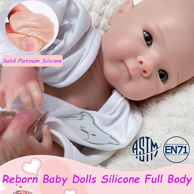 13 Inch Can Open Mouth Full Silicone Baby Dolls That Look Real Babies Solid Silicone Newborn Baby Girl Dolls Anatomically Correct
