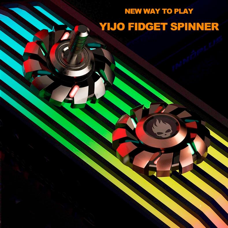 Metal Fidget Spinner High Speed and Silence Colorful Glowing, Cool Mechanical Gear Spinner, Anti-Anxiety and Stress Release for Kids and Adults