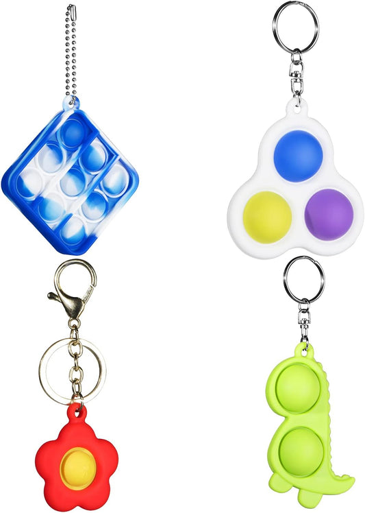 Simple Fidget Pop Toys - Portable, Calming Sensory Hand Toys for Fun & Stress Relief - Soft & Flexible Silicone Materials Keychain - Durable Poppers for Kids & Adults