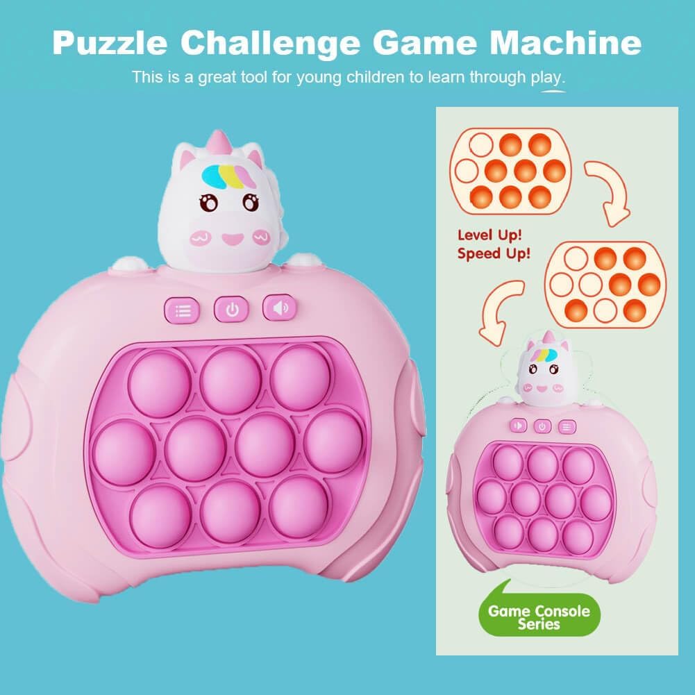 Quick Push Game Console,Pop Fidget Toys ,A Toy Game Machine That Exercises Reaction Ability and Improves Concentration | Gift Idea for Kids & Teens Boys & Girls (Unicorn)