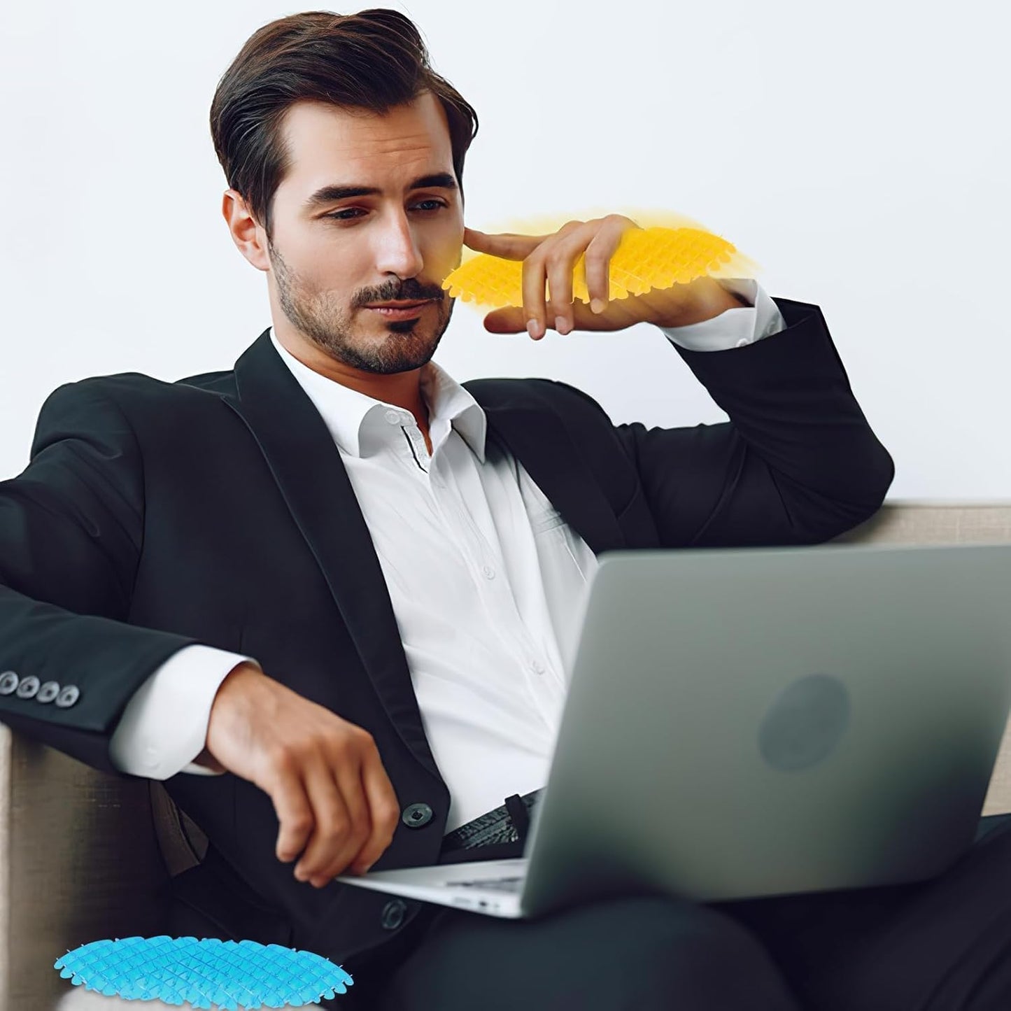 Fidget Worm Toy,Blue Worm Big Fidget Toys Adults and Kids, Funny Stretchy Sensory Stress Toys, Fidget Sensory Squeeze Toys, Relieves Stress and Anxiety Finger Toys for Kids with Autism ADHD