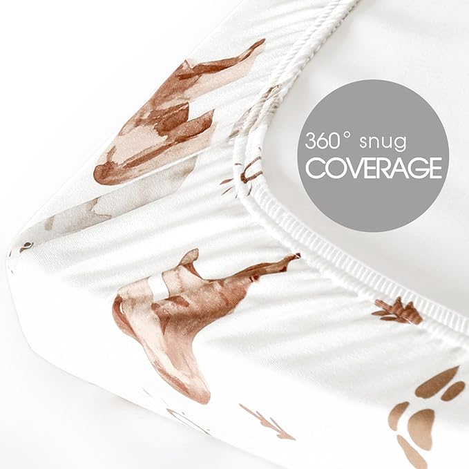 GRSSDER Fitted Pack N Play Sheets 3 Pack, Stretchy Ultra Soft Jersey Knit Portable/Mini Crib Sheets, Universal Fit for Pack N Play Pads Safe and Snug, Stylish Playard Sheets for Boys and Girls