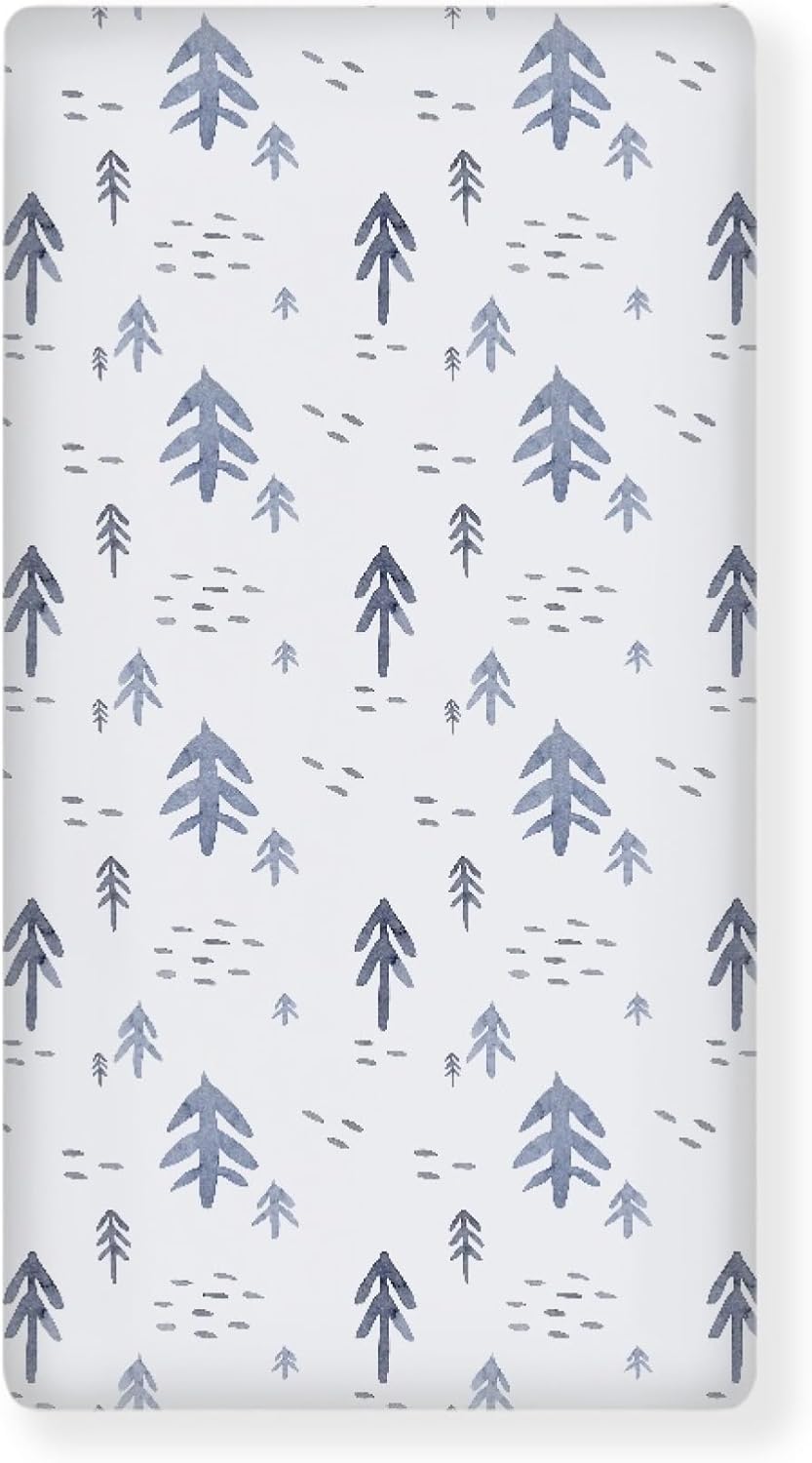 Watercolor Trees Fitted Crib Sheet Plants Baby Crib Sheet Fit Standard Crib and Toddler Mattress,Crib Mattress Sheets for Boys Girls 28"x52"