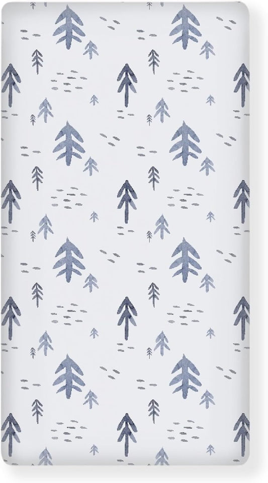 Watercolor Trees Fitted Crib Sheet Plants Baby Crib Sheet Fit Standard Crib and Toddler Mattress,Crib Mattress Sheets for Boys Girls 28"x52"