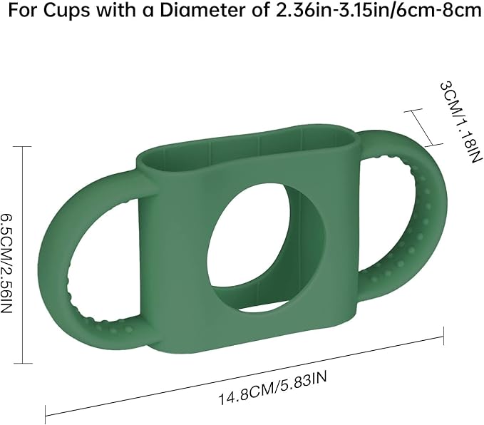 NiHome Tumbler Grip Compatible with 14oz Stanley Quencher, Fit for 12 15oz Zak Owala kids Cups Accessories Handle, Silicone Dual-Handle Tumbler Handles for Home Travel Outdoors Daily Use (2PCS,Green)