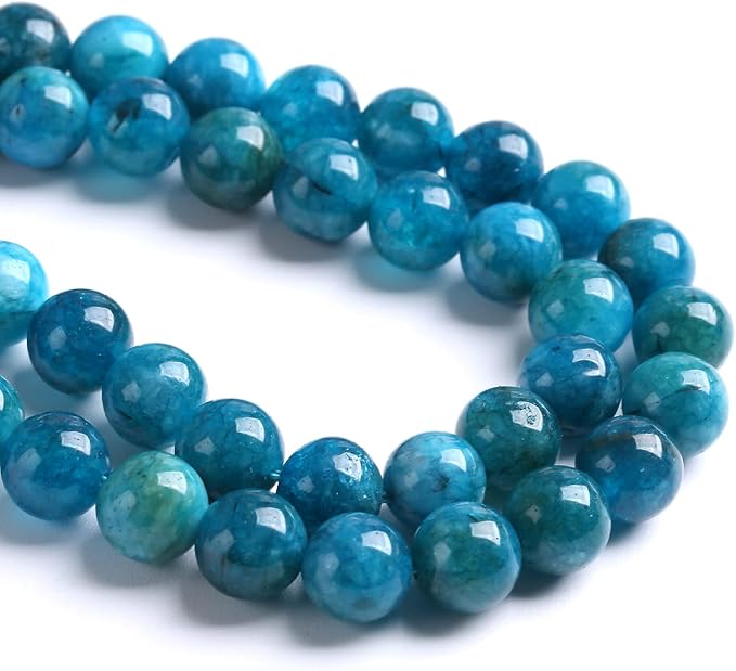 120PCS 6MM Blue Apatite Spacer Loose Beads for Jewelry Making DIY Bracelet Necklace 2 Strands