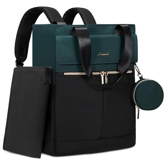 LOVEVOOK Diaper Bag Backpack with Insulated Pockets, Baby Changing Pad, Pacifier Case - Anti-Theft Travel Backpack for Women, Black-Green