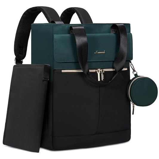 LOVEVOOK Diaper Bag Backpack with Insulated Pockets, Baby Changing Pad, Pacifier Case - Anti-Theft Travel Backpack for Women, Black-Green