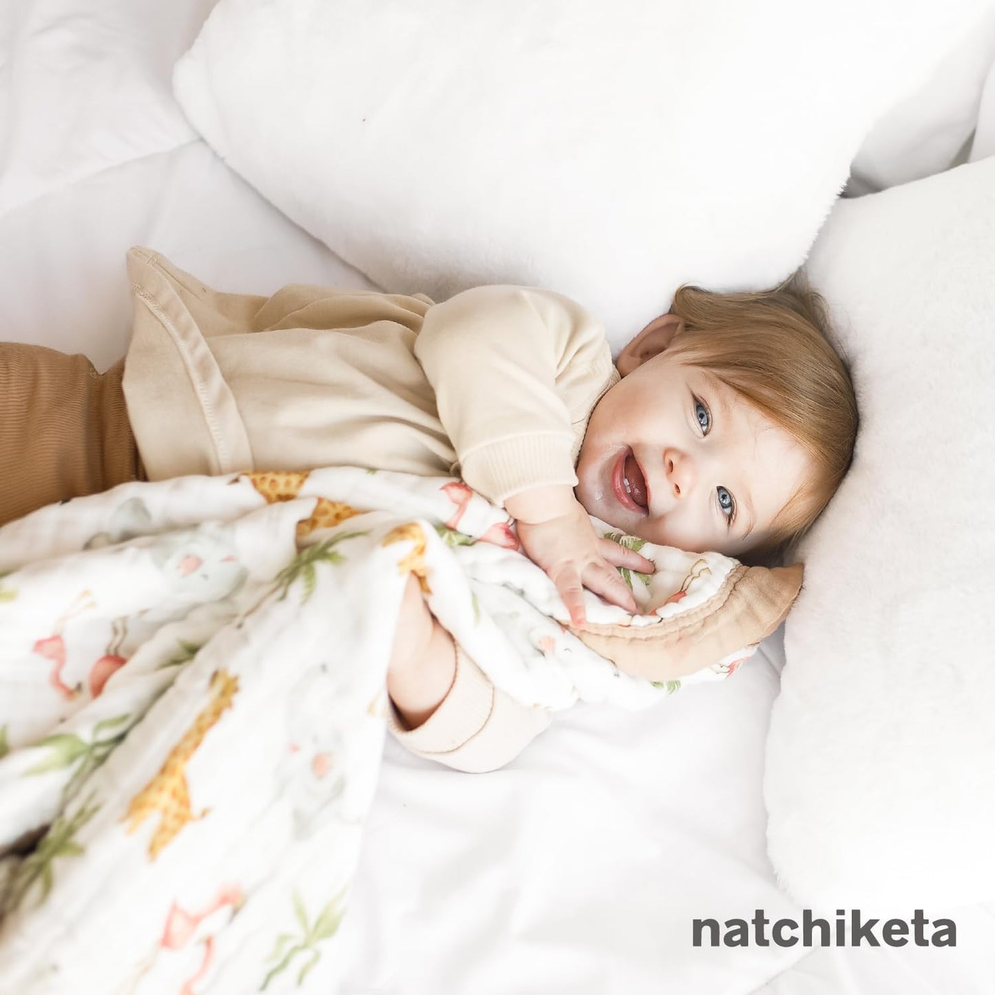 Organic Cotton Muslin Baby Blanket for Boys and Girls - Luxurious Soft Toddler Quilt for Swaddling - Gender Neutral Blankets Makes a Great Neutral Dot