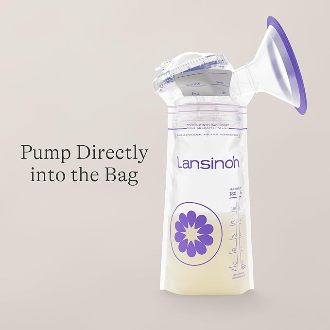 Lansinoh Breastmilk Storage Bags, 150 Count, Baby Essentials, Fast Freeze & Thaw Breast Milk Bags for Baby Bottle Feeding, Superior Strength & Stretch, 6 Ounce
