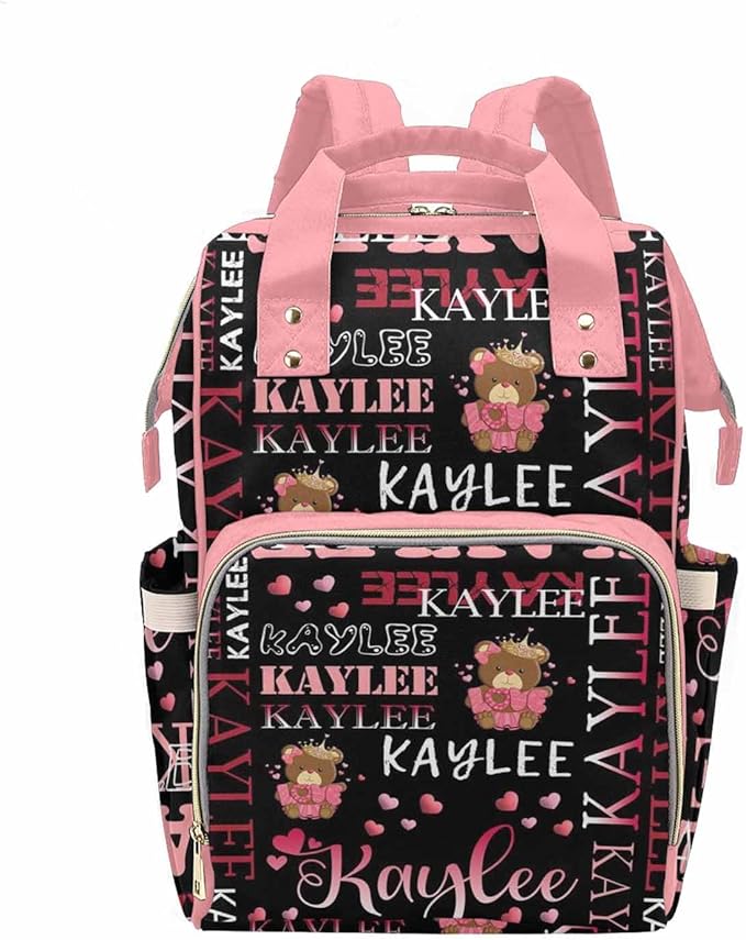 Customize Diaper Bag Travel Bag Custom Backpack With Name with Adjustable Shoulder Straps Personalized Back Pack Large Capacity