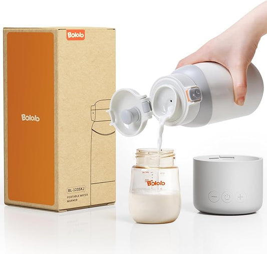 BOLOLO Portable Milk Warmer Pro for Travel, Detachable Bottle Warmer with Rapid and Stable Heating for Breast Milk & Water, 17.5 oz Capacity and Extended Battery Life for on the Go