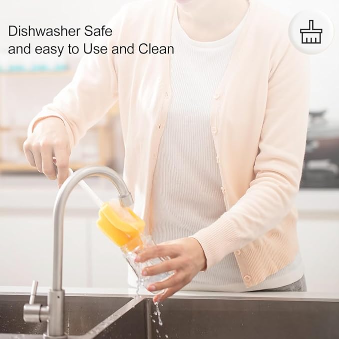 Natural Glass Baby Bottles Gentle & Extra Slow Flow, Newborn Breastfeeding Bottle with Anti Colic Nipple for 0 Months Babies, 3 Packs (Yellow (8 Ounce), 1 Count (Pack of 3))