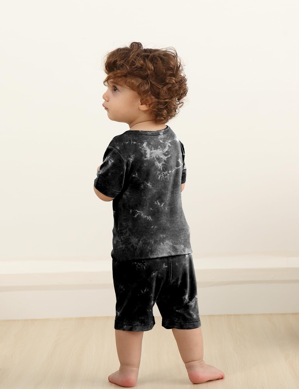 Jimonda Baby/Toddler Soft Sleepwear Short sleeve Kids Cool Pajama Outdoor 2-Piece Shirt&Shorts Casual sets Tie Dye PJ