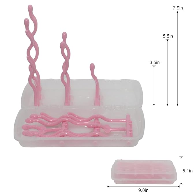 Travel Baby Bottle Drying Rack,Foldable Portable Bottle Drying Rack,Holds Up to 12 Baby Bottles,Suitable for Baby Travel,Indoor Kitchen,Living Room