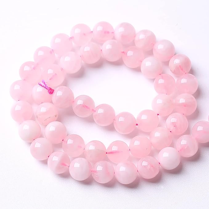 10MM 38PCS Natural Crystal Stone Madagascar Rose Quartz Gemstone Beads for Jewelry Making DIY Bracelet