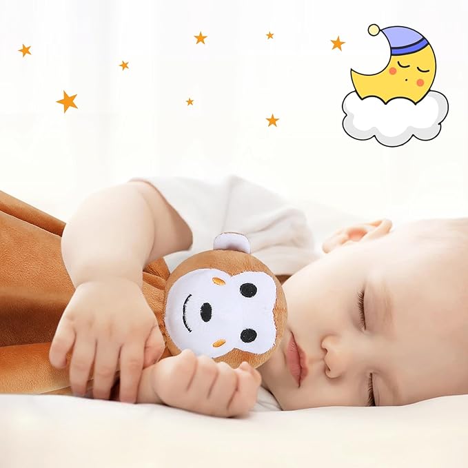 Pro Goleem Monkey Loveys for Babies, Soft Security Blanket Baby Snuggle Toy Newborn Stuffed Animals Baby Gifts for Boys and Girls, 16 Inch