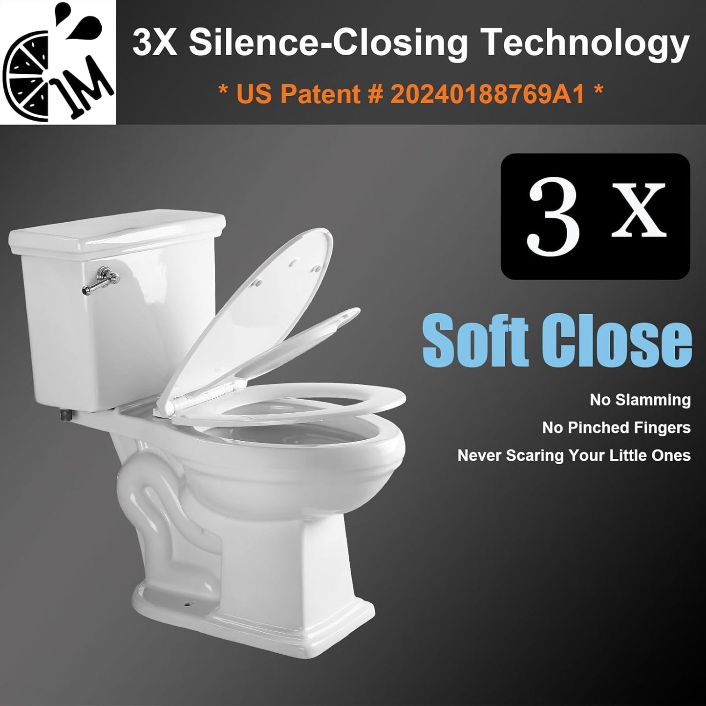 Elongated Toilet Seat with Toddler Seat Built In, Slow Close for Both Child & Adult Seats, Potty Training Seat, No Wiggle and Easy to Install, Detachable Toddler Seat for Longterm Usage, White