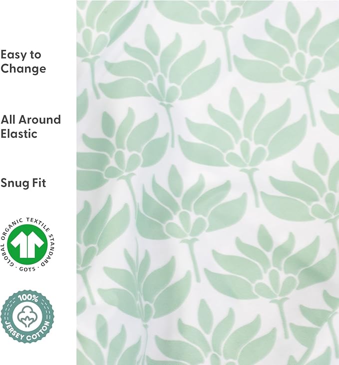 The Peanutshell Baby Bassinet Sheets 4-Pack for Girl - Soft, Oval & Fitted Baby Girls Sheet, Rectangle, Fitted Covers for Crib, Halo Bassinet Mattress - Botanical Garden