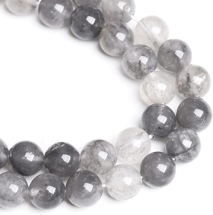 12MM 32PCS Natural Stone Cloudy Quartz Crystal Beads for Jewelry Making DIY Bracelet 1 Strand