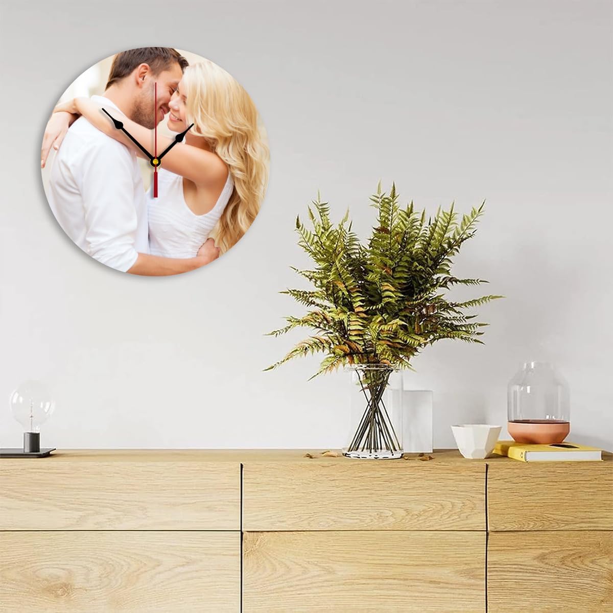 Generic Custom Clocks for Walls Personalized Picture Hanging Time Clocks Customized Round Clock for Birthday Wedding Present Family Friends Gifts, 12inch-30cm