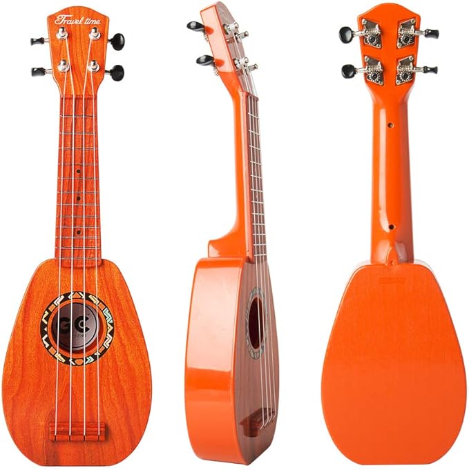 YOLOPARK 17" Kids Toy Guitar for Girls Boys, Mini Toddler Ukulele Guitar with 4 Strings Keep Tones Can Play for 3, 4, 5, 6, 7 Year Old Kids Musical Instruments Educational Toys for Beginner