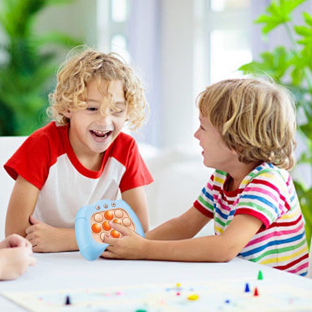 Fast Push Bubble Game, Quick Push Pop Game, Quick Push Toy with Lights, Pop Fidgets Game Toys, Fun Stress & Anxiety Relief Games Toys (Light Blue)