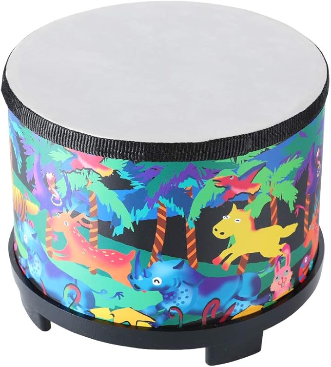 Floor Tom Drum for Kids 8 inch Percussion Instrument Music Drum with 2 Mallets for Baby Children Special Christmas Birthday Gift, Black