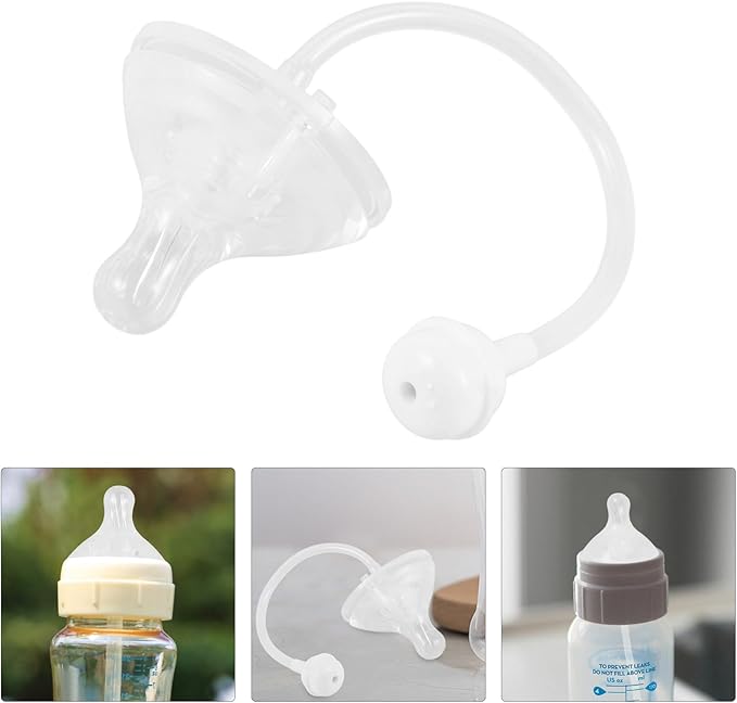 Totority 3pcs Weighted Straw Nipples for Bottles Soft and Design for Comfort for Teething and Transition Easy to Use and Clean