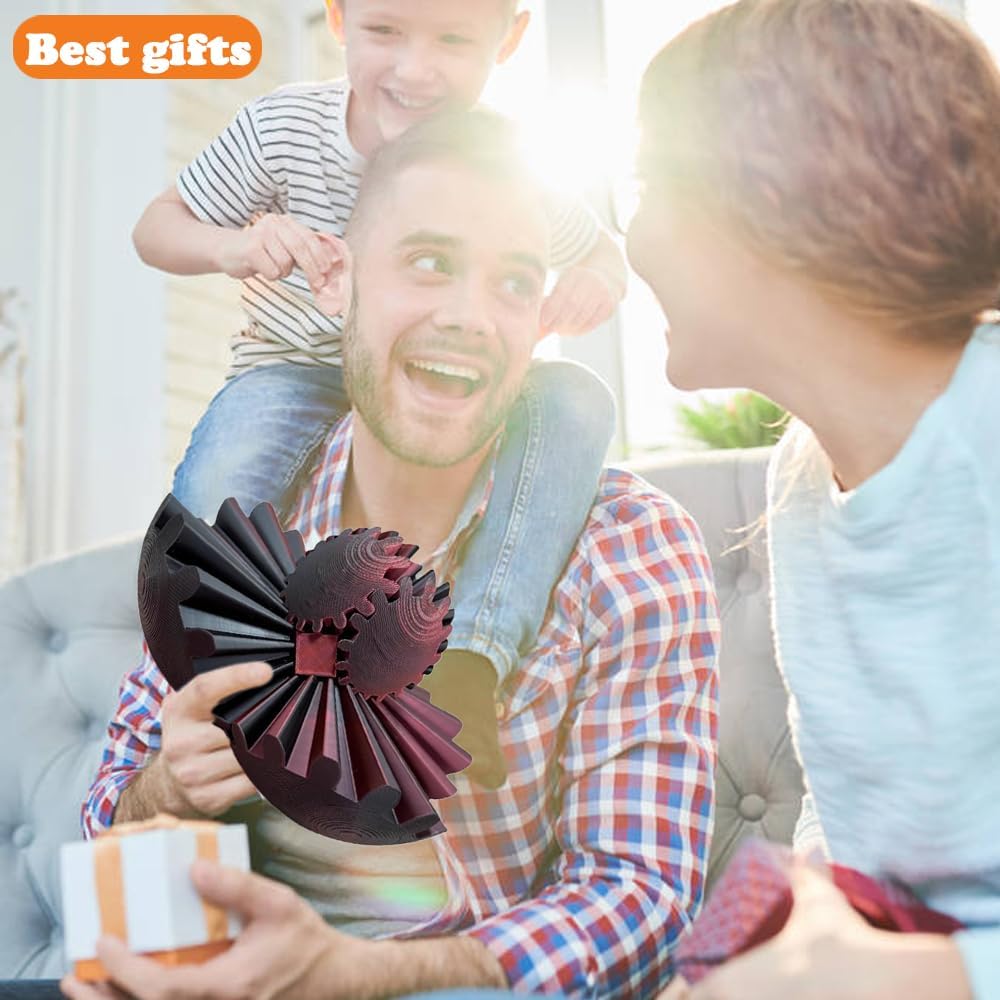 3D Printed Gear Ball, Gears phere Gear Ball Fidget Toy, Puzzle Balls, Fidget Ball, Cube Fidget Toy ,Gear Ball Toys for Classroom Prizes, Party Birthday, Anxiety Relaxing and Stress. (Black)