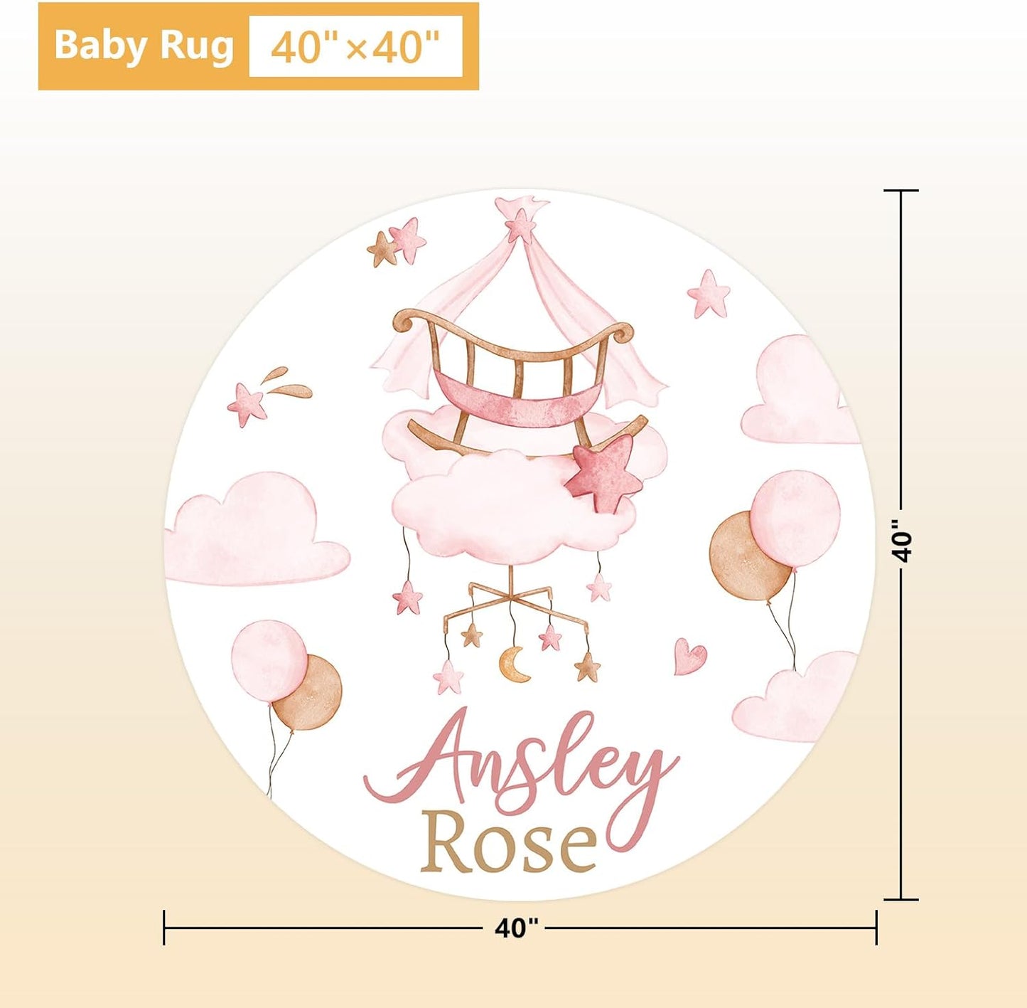 Custom Crib Bedding Set, 5 Pcs Customized Baby Crib Set with Name, Soft Double Layer Nursery Baby Bedding Set for Girls Boys, Personalized for Infants Toddlers, Pink Moon Bear