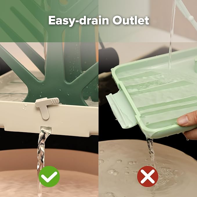 haakaa Baby Bottle Drying Rack, Space Saving Bottle Drying Tree for Bottles/Pump Parts/Pacifiers and Other Baby Essentials, Easy-Store Dryer Rack Great for Home & Travel, BPA Free (Forest Green)