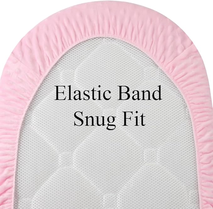 Dot Bassinet Sheet Set 2 Pack Stretch Fitted Cradle Sheets,Ultra Soft Thick Universal Fit Oval Rectangle Hourglass Pad/Mattress, for Baby Girls and Boys Grey Pink
