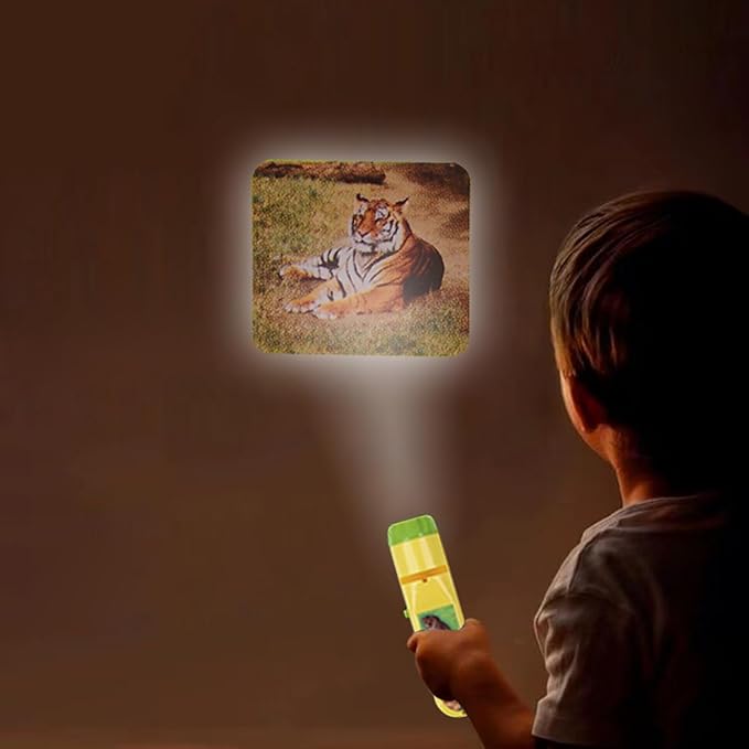 Georgie Porgy Children Projector Toys Educational Science Set Wall Ceiling Tent Torch Flashlight for Kids Gifts for Boys Girls (Dinosaur + Wild Animal)