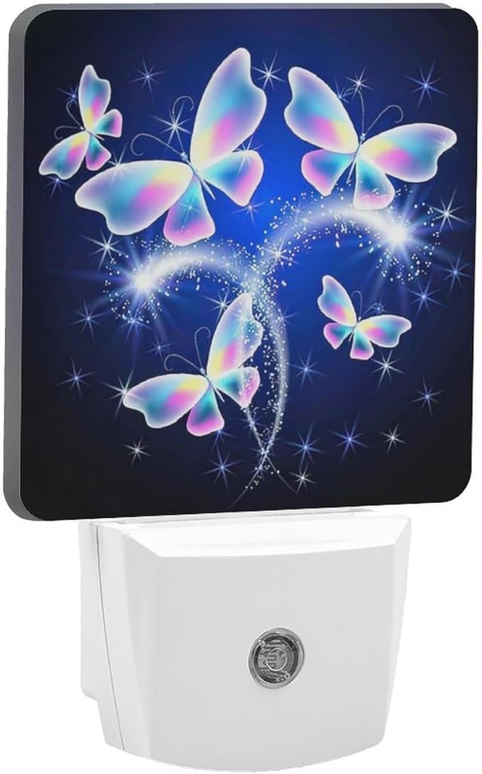 Butterfly Night Light, Plug into Wall Decor Nightlights for Bedroom, Bathroom, Hallway, Kitchen, with Dusk to Dawn Light Auto Sensors LED Night Lights for Boys Girls Women Men Room Gifts