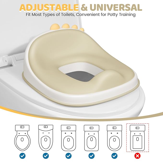 Orzbow 3-in-1 Potty Training Toilet, Detachable Baby Potty, As Toddler Toilet Seat, Chair, Step Stool for Boys & Girls 18+ Months, Potty Training Seat with Splash Guard, Easy Clean, Khaki