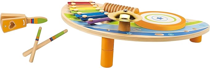 Hape Mighty Mini Band Wooden Percussion Instrument| Preschool Educational Music Toys for Kids